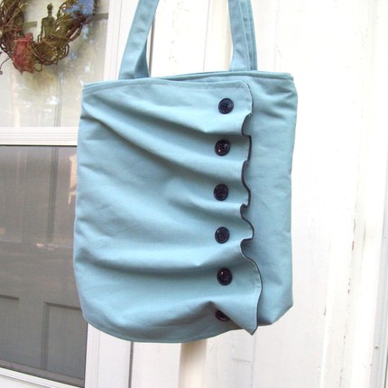 Dogwood Ruffle Bag - Light Blue by SweetgumHandbags